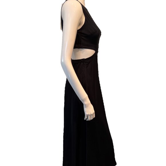 NWT Aritzia Babaton Cella Cutout Slip Dress XXS Black Sleek Minimalist Chic - Picture 10 of 11